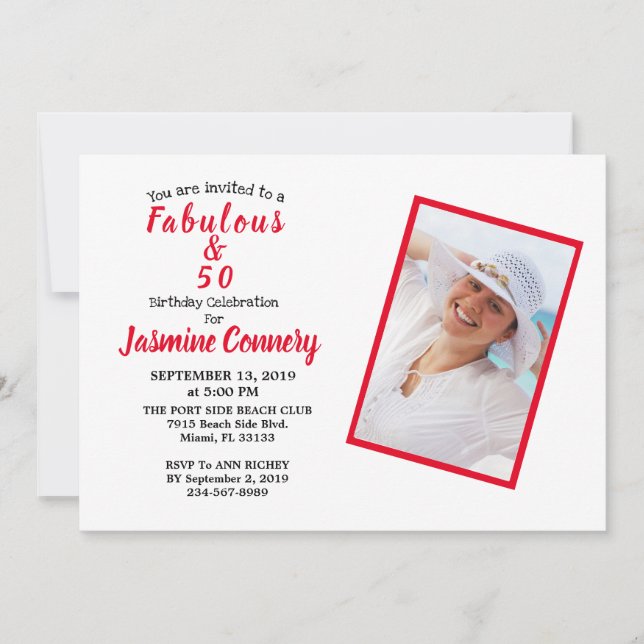 Convite Fabulosa Celebração de 50 Aniversários (Frente)