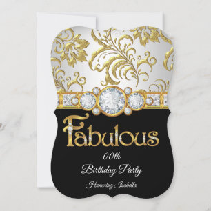 Convite Fabulosa festa de aniversário com diamante branco 