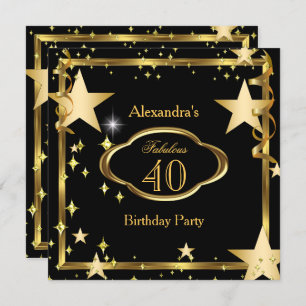 Convite Fabulosa Festa de aniversário de Estrelas Douradas