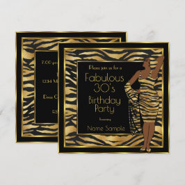 Convite Fabulosa festa de aniversário dos anos 30 Dama pre