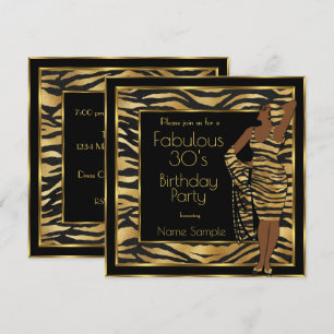 Convite Fabulosa festa de aniversário dos anos 30 Dama pre