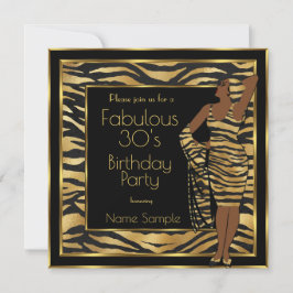 Convite Fabulosa festa de aniversário dos anos 30 Dama pre