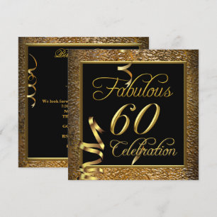 Convite Fabulosa Festa de aniversário Preta Dourada de Cel