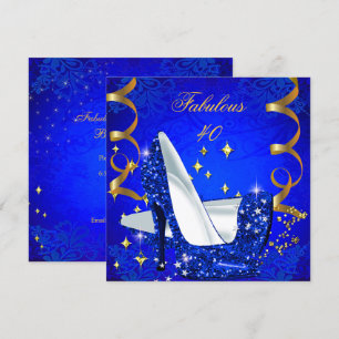 Convite Fabulosa Mulher de 40 Anos Salto Alto Azul Real Do