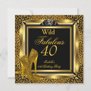 Convite Fabuloso 40 Aniversário de 40 anos Festa Dourada L