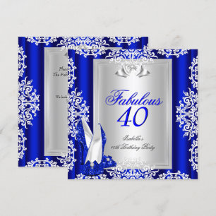 Convite Fabuloso 40 Aniversário de 40 anos Sapatos Azul Re