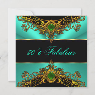 Convite Fabuloso 50 Elite Jade Preto Dourado Aniversário