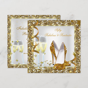 Convite Fabuloso 50 Fantástico Aniversário de Ouro Branco