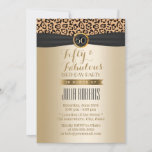 Convite Fabuloso 50 Luxuosas Leopard Moden Black & Dourado<br><div class="desc">Leopardo de luxo Imprime Fabulosa Dourada Fabulosa 50 Convites.</div>