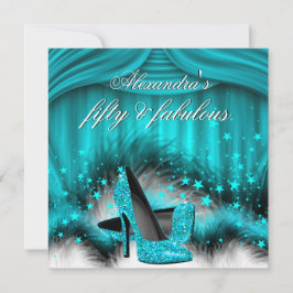 Convite Fabuloso 50 Penas Azuis Altas de Altos Penas de An