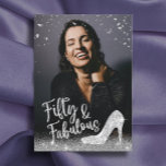 Convite Fabuloso 50 Silver Glitter Adicionar Sua Foto Aniv<br><div class="desc">Fabuloso 50 Silver Glitter Adiciona Os Convites De Aniversário À Rapariga De Fotografias. PS: Foto de Jonathan Borba</div>