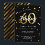 Convite Fabuloso 60º | Festa de aniversário moderna Dourad<br><div class="desc">Celebre a sua fabulosa 60ª Festa de aniversário com estes convites de festas modernos e elegantes com letras de pincel e ouro falso / na moda preto,  design chic para mulheres. A cor de fundo pode ser alterada em "personalizar mais". Parte da coleção "Fabuloso 60º".</div>