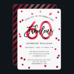 Convite Fabuloso 60º | Festa de aniversário Vermelha Elega<br><div class="desc">Celebre a sua fabulosa 60ª Festa de aniversário com estes convites de festas modernos,  elegantes,  com letras de pincel nas mãos e design vermelho / preto brilhante. A cor de fundo pode ser alterada em "personalizar mais". Parte da coleção "Fabuloso 60º".</div>
