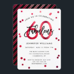 Convite Fabuloso 60º | Festa de aniversário Vermelha Elega<br><div class="desc">Celebre a sua fabulosa 60ª Festa de aniversário com estes convites de festas modernos,  elegantes,  com letras de pincel nas mãos e design vermelho / preto brilhante. A cor de fundo pode ser alterada em "personalizar mais". Parte da coleção "Fabuloso 60º".</div>