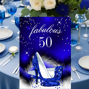 Convite Fabuloso Aniversário de 50 anos com Salto Alto Azu