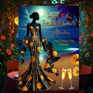 Convite Fabuloso Aniversário Luz da Praia Amarelo Dourado 