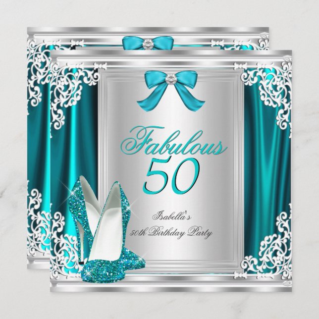 Convite Fabuloso Calçados de 50 50ª Festa de aniversário (Frente/Verso)