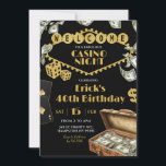 Convite Fabuloso Casino Night 40th 50th Adult Birthday<br><div class="desc">Casino Night Adult Birthday Invite,  Casino 40º 50º e 60º Festa de aniversário Surpresa,  Festa de aniversário de Cartão Poker,  Festa de Reforma do Casino</div>