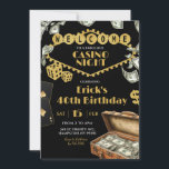 Convite Fabuloso Casino Night 40th 50th Adult Birthday<br><div class="desc">Casino Night Adult Birthday Invite,  Casino 40º 50º e 60º Festa de aniversário Surpresa,  Festa de aniversário de Cartão Poker,  Festa de Reforma do Casino</div>