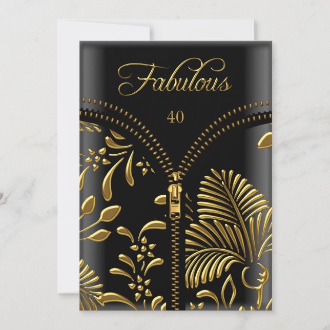 Convite Fabuloso Cinto Preto Dourado para Qualquer Idade F (Frente)