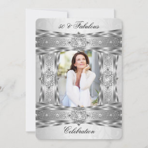 Convite Fabuloso Diamante Branco Prata Jóia Elegante 50 Fo
