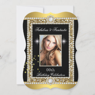Convite Fabuloso Ouro Preto Glamour Hollywood Diamante