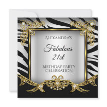 Fabuloso Preto Branco Zebra Dourado Aniversário de