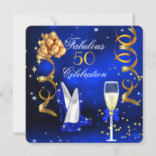 Convite Fabuloso Salão de Champagne Saltos Azuis Reais Dou