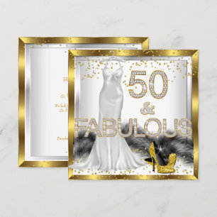 Convite Fabuloso vestido elegante de 50 anos com saltos al