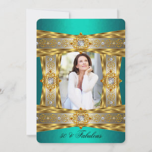 Convite Fabulosos 50 Elegantes Diamante Joia Ouro Jade Fot