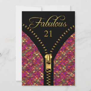 Convite Fabulosos Lantejoulas Rosa Dourado Preto Aniversár