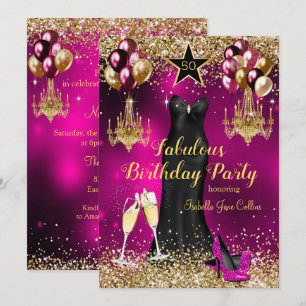 Convite Fabulous Birthday salto Celebration Star saltos al