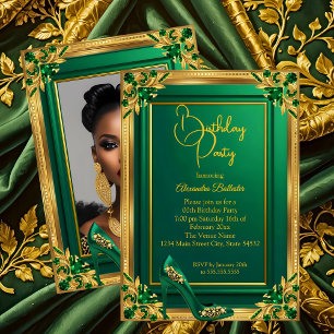 Convite Fabulous Fifty Esmeralda Verde Ouro Salto Alto Gem