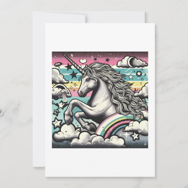 Convite fabulous unicorn (Frente)