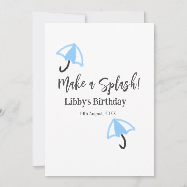 Convite Faça o aniversário da piscina de verão do guarda-c (Frente)