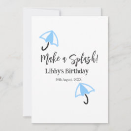 Convite Faça o aniversário da piscina de verão do guarda-c