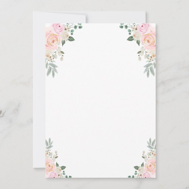 Convite Faça o Seu Próprio Jogo Champanhe Festa Floral (Frente)