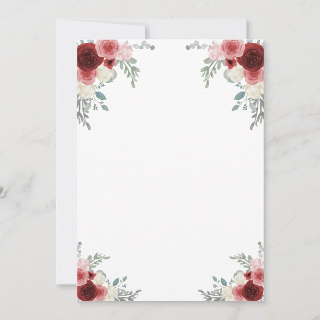 Convite Faça o seu próprio jogo de champanhe Festa Floral (Frente)