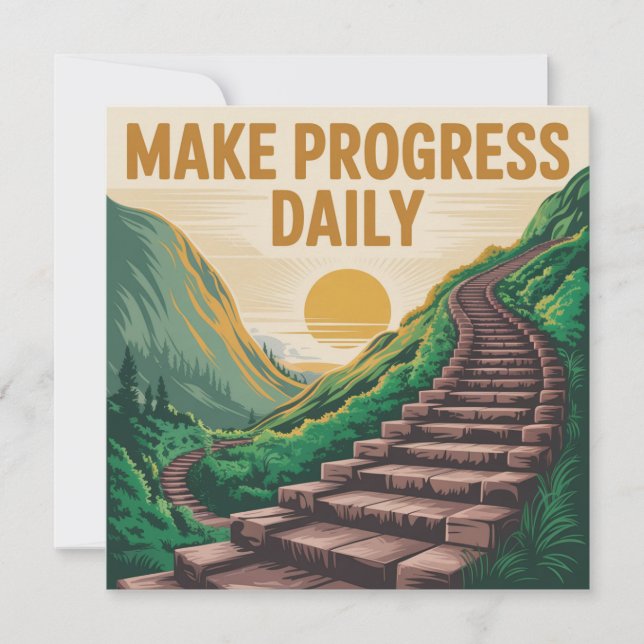 Convite Faça Progresso Diariamente (Frente)