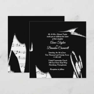 Convite Faça seu dia de casamento cantar um tema musical i