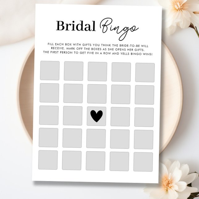 Convite Faça seu próprio Chá de panela de jogo (Make Your Own Bridal Shower Bingo Game Card)