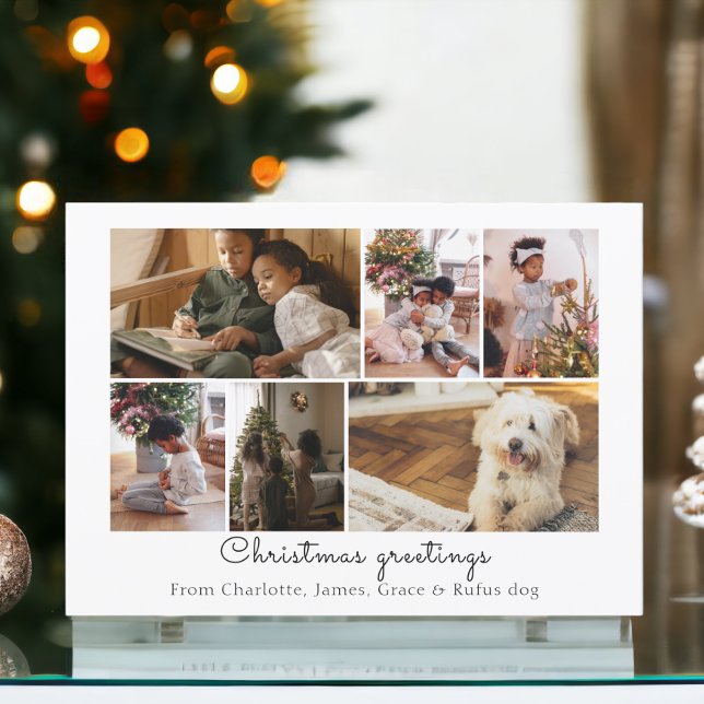 Convite Faça sua própria placa personalizada de colagem de (Make Your Own Photo Collage Personalized Card for Christmas or other occasions from Ricaso)