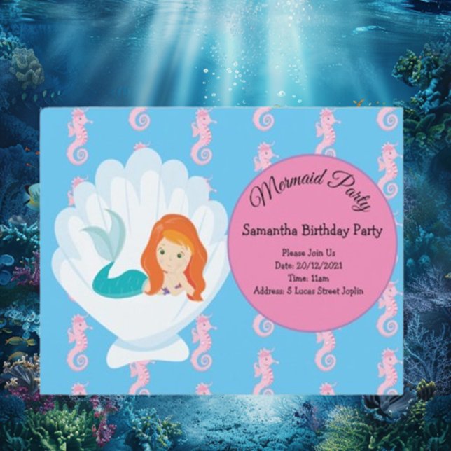 Convite Faça uma Festa de aniversário Splash Mermaid (Magical Mermaid Birthday Party Design)