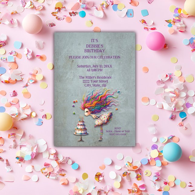 Convite Faça uma garota de aniversário reles (Criador carregado)