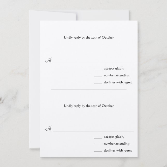 Convite Faça você notar placas RSVP de Casamento para 4x9 (Frente)