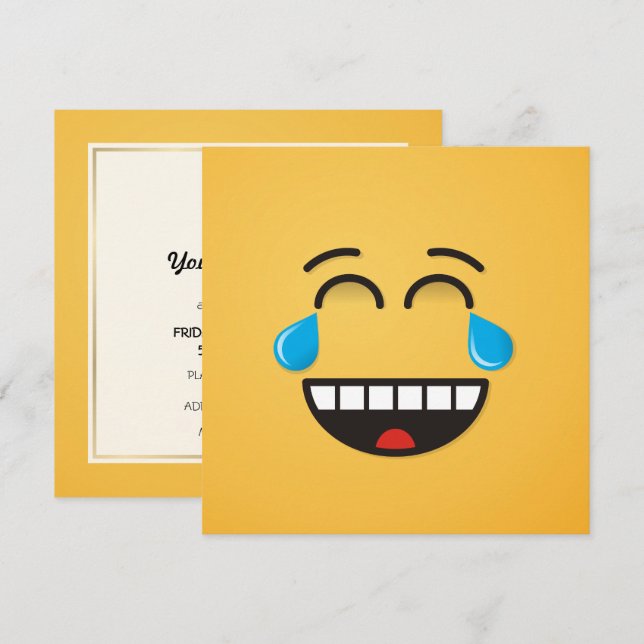 Convite Face com lágrimas de alegria (Frente/Verso)