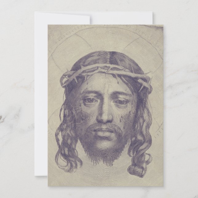 Convite Face de Cristo no Véu de Santa Verónica Sagrada Fa (Frente)