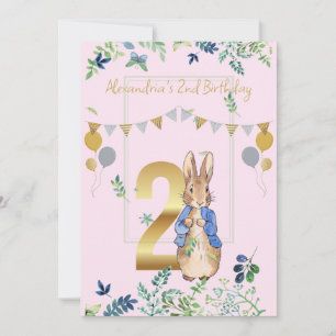 Convite Fácil Personalizar 2º Aniversário Peter o Coelho 