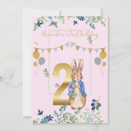 Convite Fácil Personalizar 2º Aniversário Peter o Coelho 