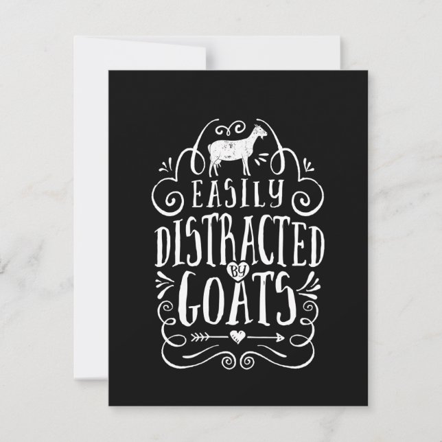 Convite Facilmente Distraído Por Cabras Presentes Engraçad (Frente)